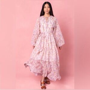 Ivy City Co Imogen Maxi Dress Blush Floral plus size 2X Cottagecore Spring